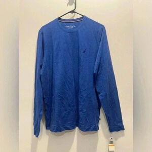 Nautica Men's Sleepwear Blue Long Sleeve Pajama Top Size S Cotton Blend​​